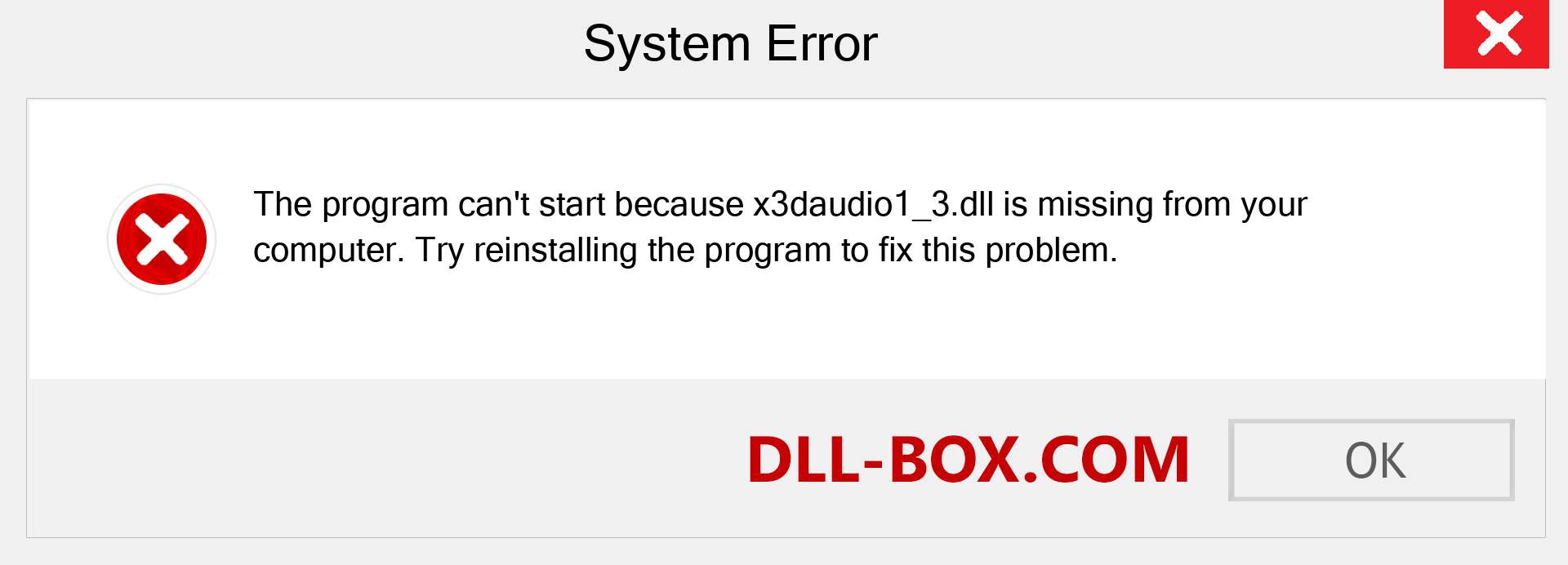  x3daudio1_3.dll file is missing?. Download for Windows 7, 8, 10 - Fix  x3daudio1_3 dll Missing Error on Windows, photos, images